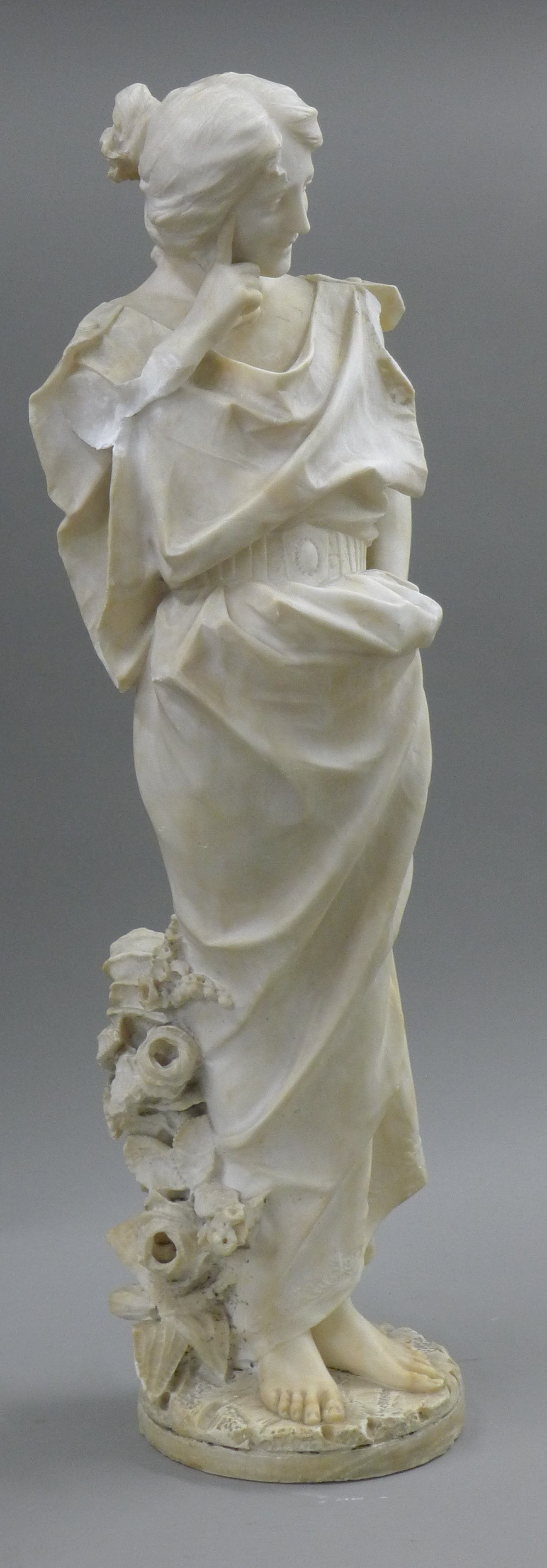 A 19th century marble figure of a girl. 79 cm high. - Image 3 of 4