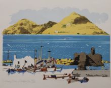 PAUL HOGARTH, The Harbour of Naousa, Greece, limited edition lithograph print, numbered 41/200,