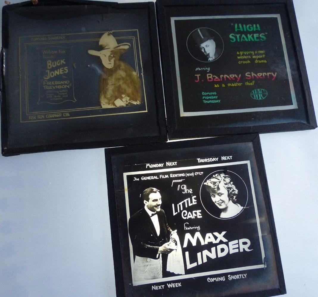 Ten magic lantern slides with film poster adverts including two Mary Pickford, Elmo Lincoln, etc. - Image 4 of 4