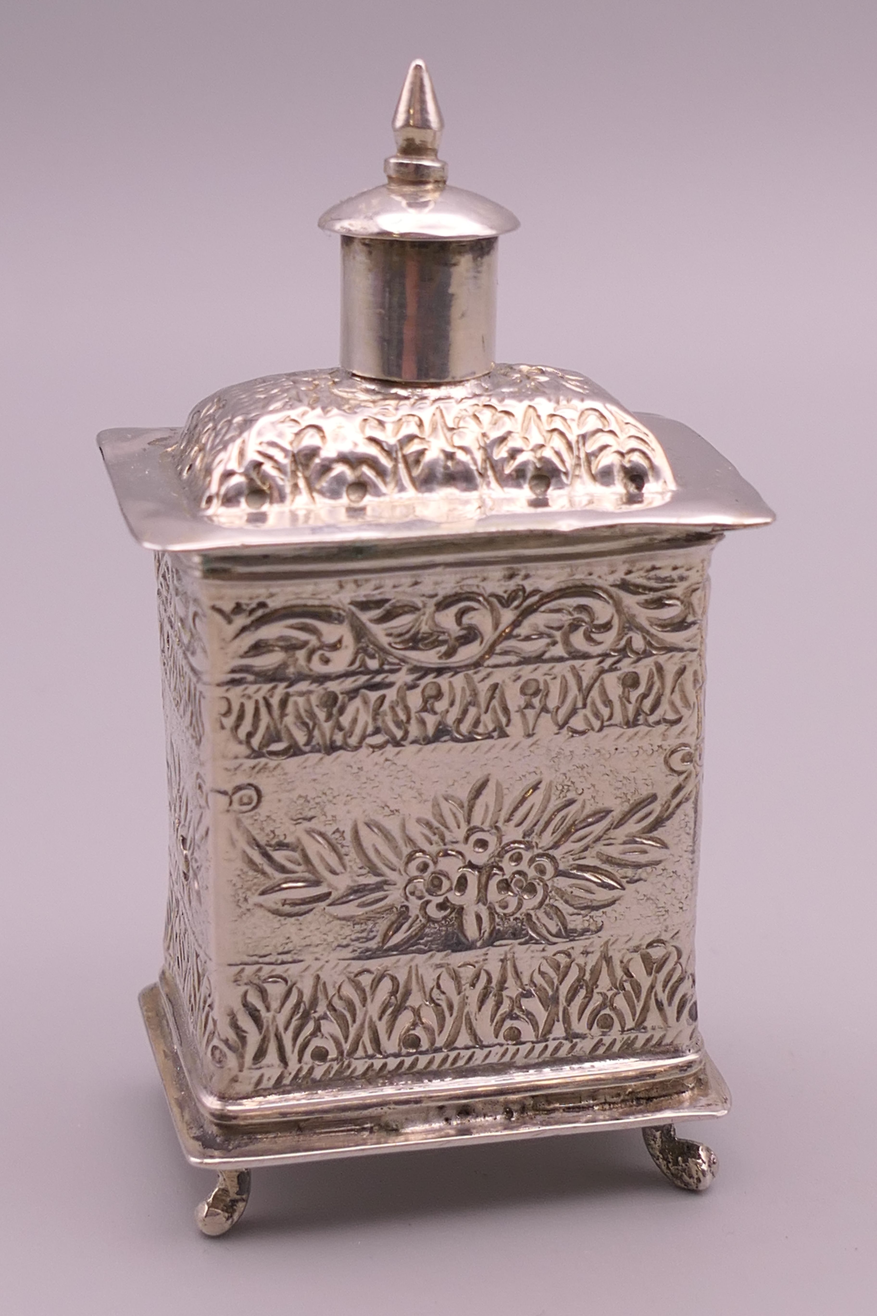 A 19th century Continental silver spice pot and cover, - Image 3 of 11
