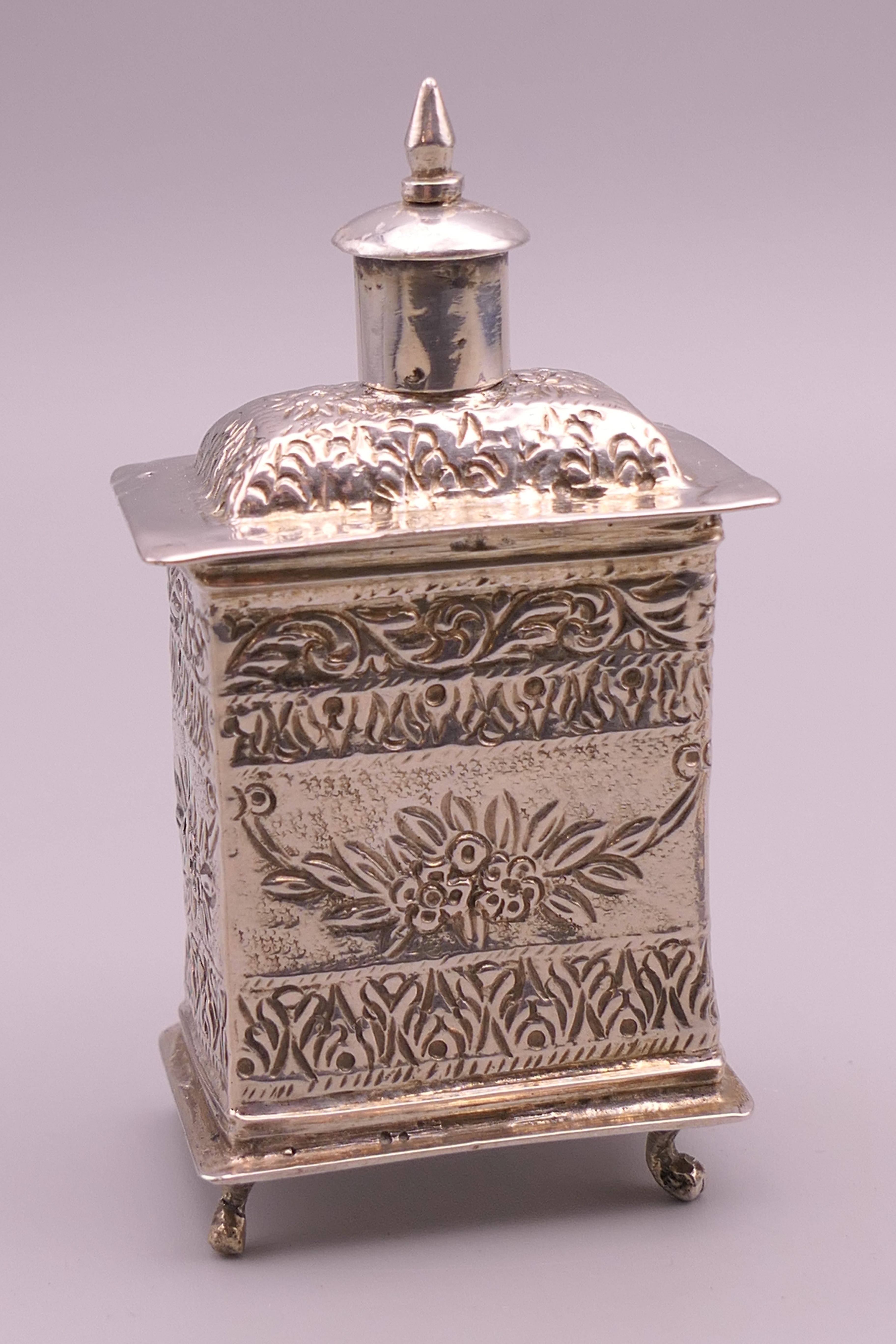 A 19th century Continental silver spice pot and cover, - Image 2 of 11