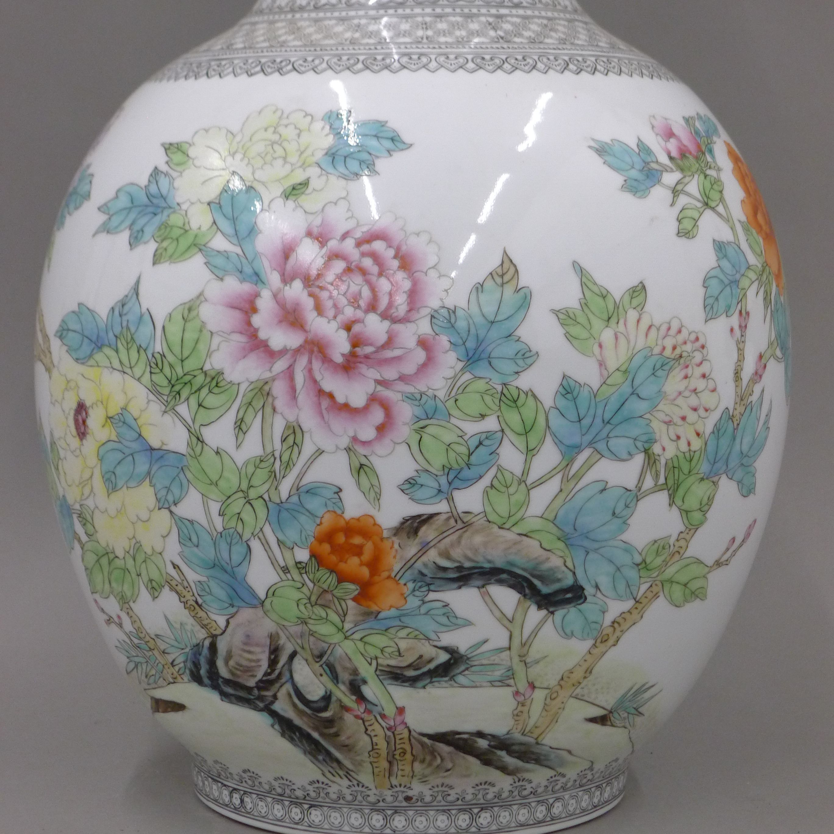 A large Chinese porcelain vase. 58.5 cm high. - Image 3 of 6