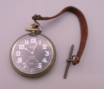 A military pocket watch. 5 cm diameter.