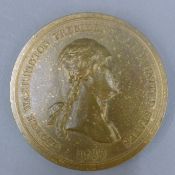 A George Washington Peace and Friendship bronze medallion, dated 1789. 7.5 cm diameter.