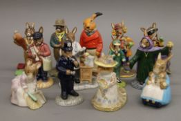 A collection of Royal Doulton Bunnykins and Beatrix Potter figures.