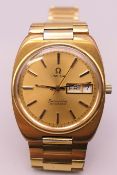 A gentlemen's Omega Seamaster Automatic Day Date wristwatch. 3.75 cm wide.