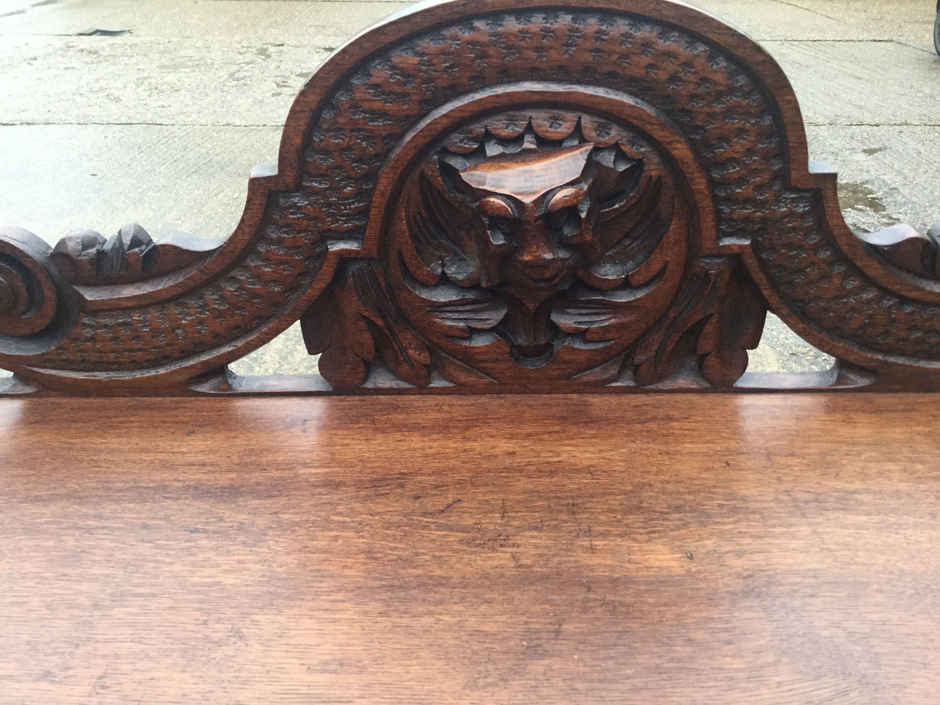 Two carved oak side tables. The largest 106 cm wide. - Image 4 of 9