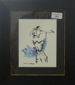 A pair of Dancing prints, each framed and glazed. 13.5 x 17 cm.