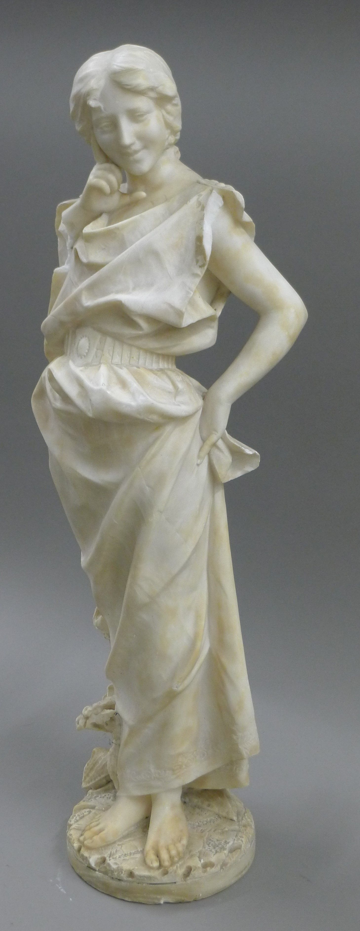 A 19th century marble figure of a girl. 79 cm high. - Image 2 of 4