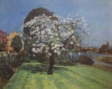 WILLIAM BOWYER RA (1926-2015) British, "Cherry Blossom", limited edition lithograph print,