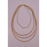 A 9 ct gold necklace. 33.8 grammes.