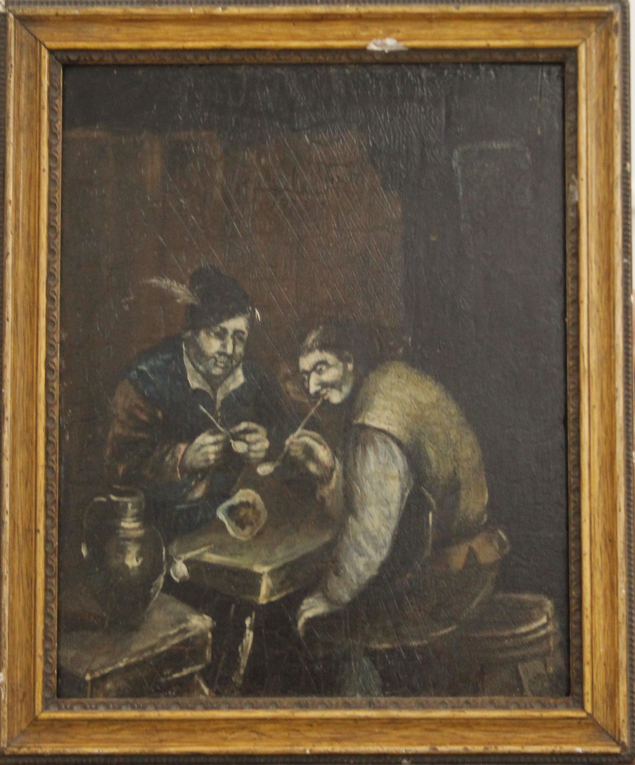 19TH CENTURY SCHOOL, Tavern Interior Scene, oil on board, framed. 19.5 x 24.5 cm. - Image 2 of 3