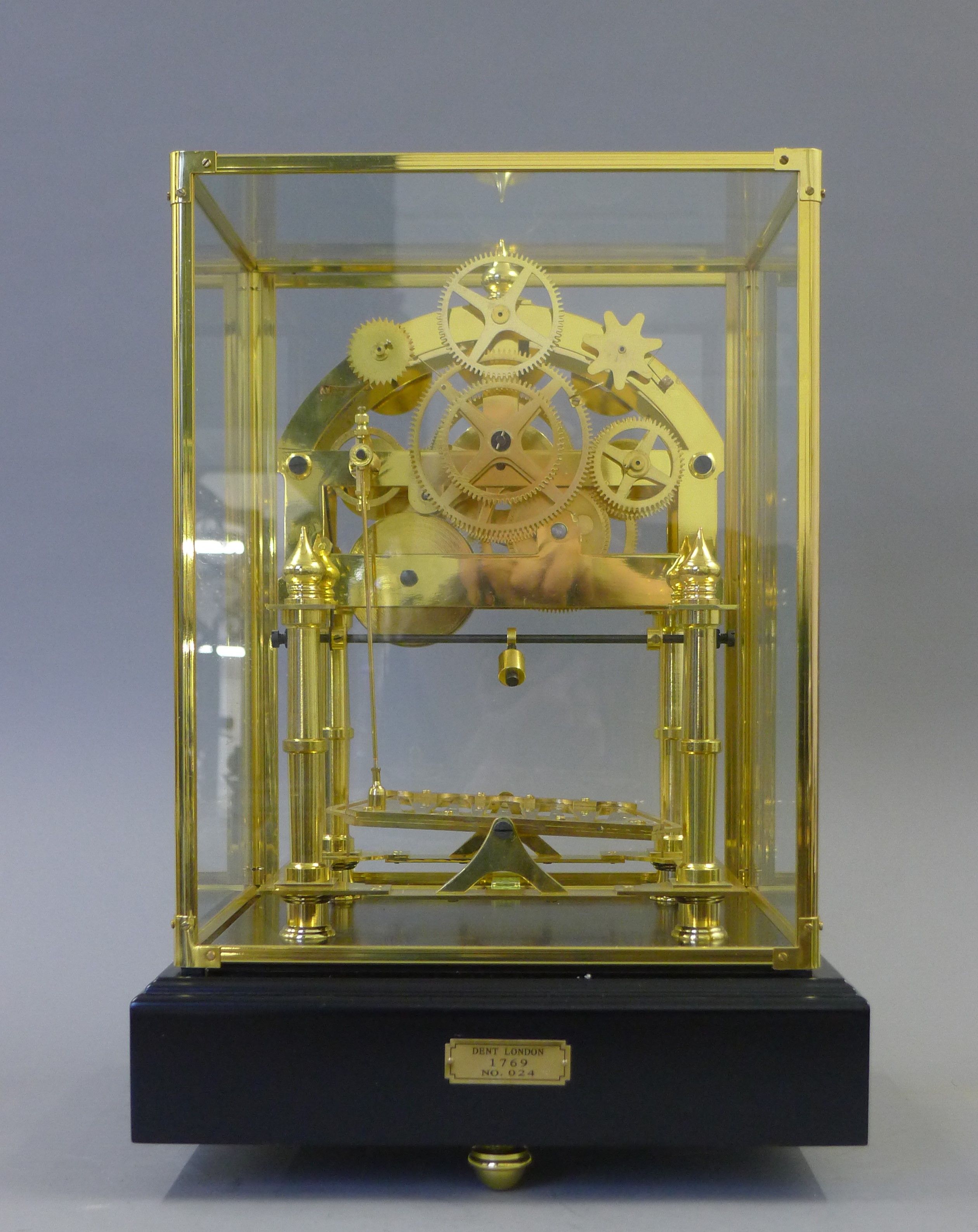 A moon phase congreave clock. 43 cm high. - Image 4 of 5