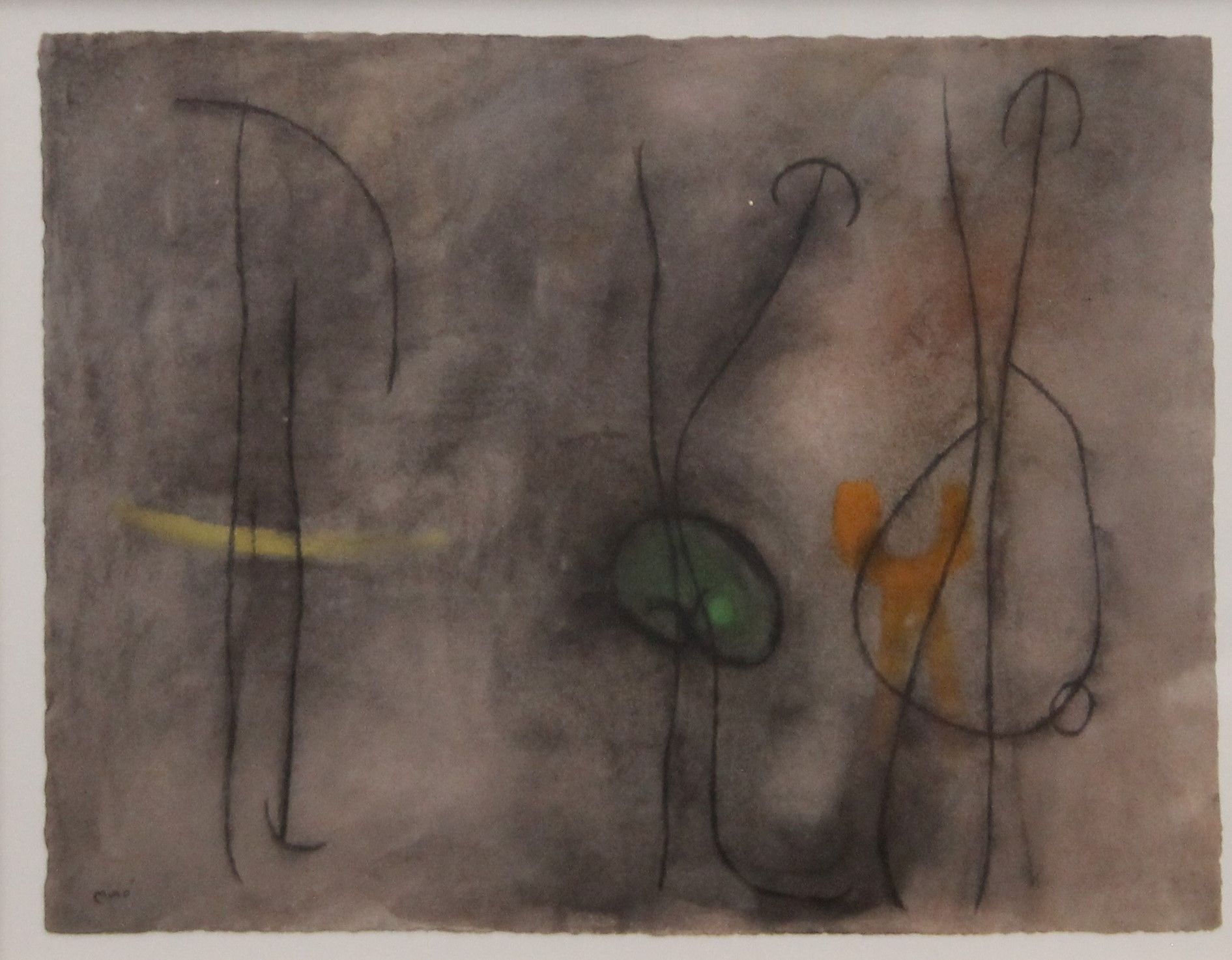 JOAN MIRO (1893-1983) Spanish, Abstract, print, framed and glazed. 32 x 25 cm.