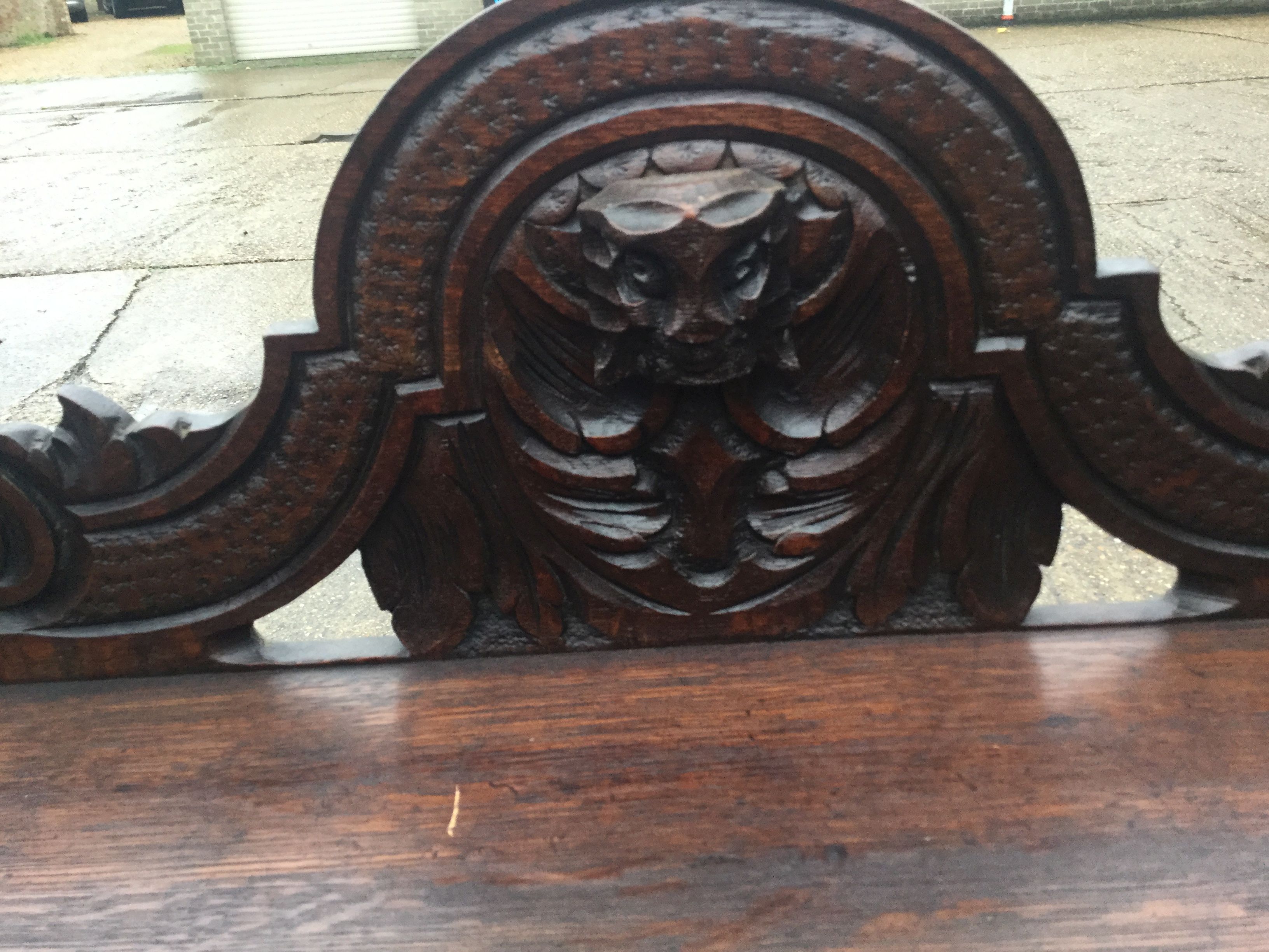 Two carved oak side tables. The largest 106 cm wide. - Image 6 of 9
