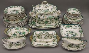 A large quantity of Masons Patent Iron Stone Chartreuse pattern dinner ware,