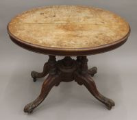 A Victorian mahogany loo table. 88 cm long.