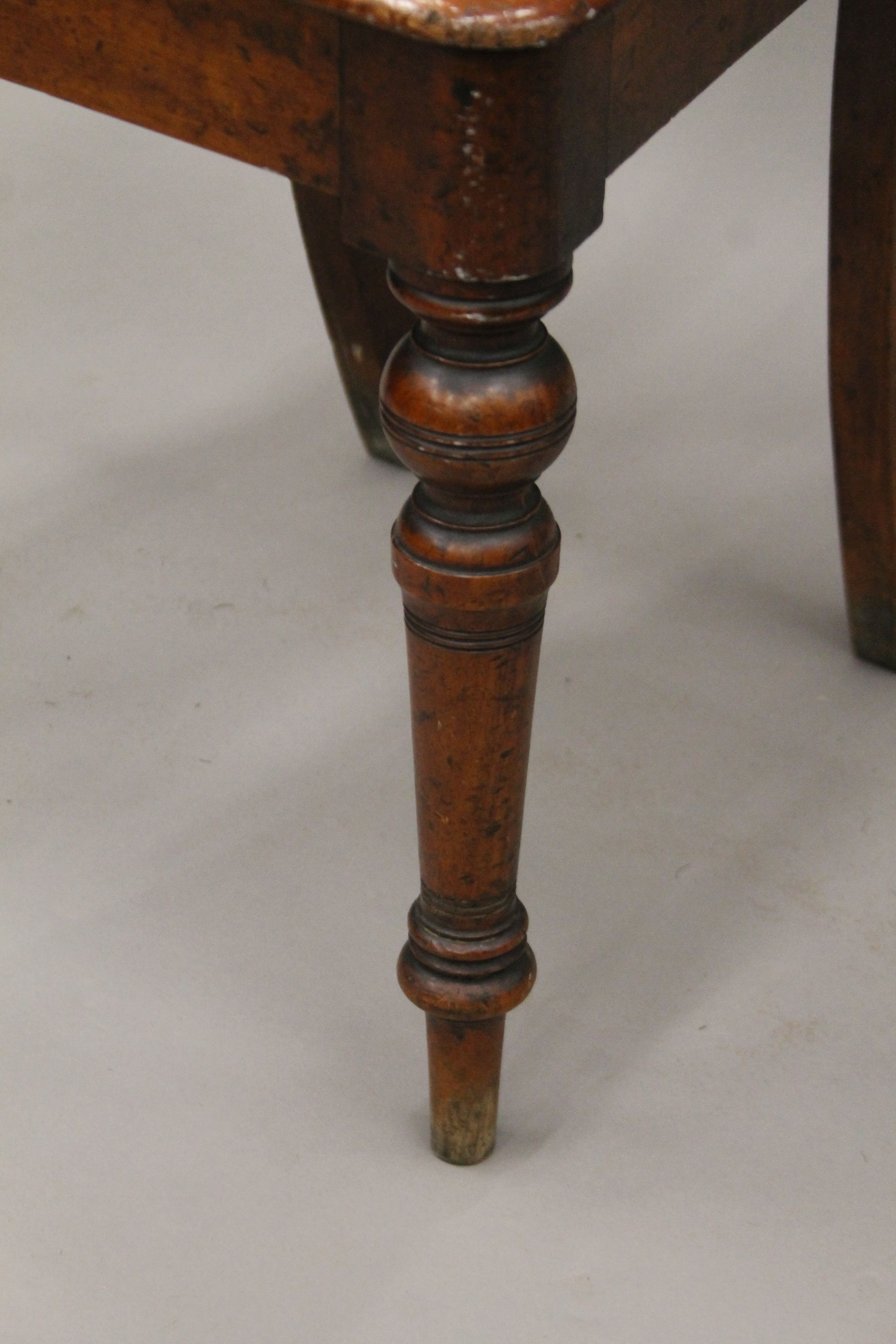 A Victorian mahogany hall chair. 46 cm wide. - Image 4 of 5
