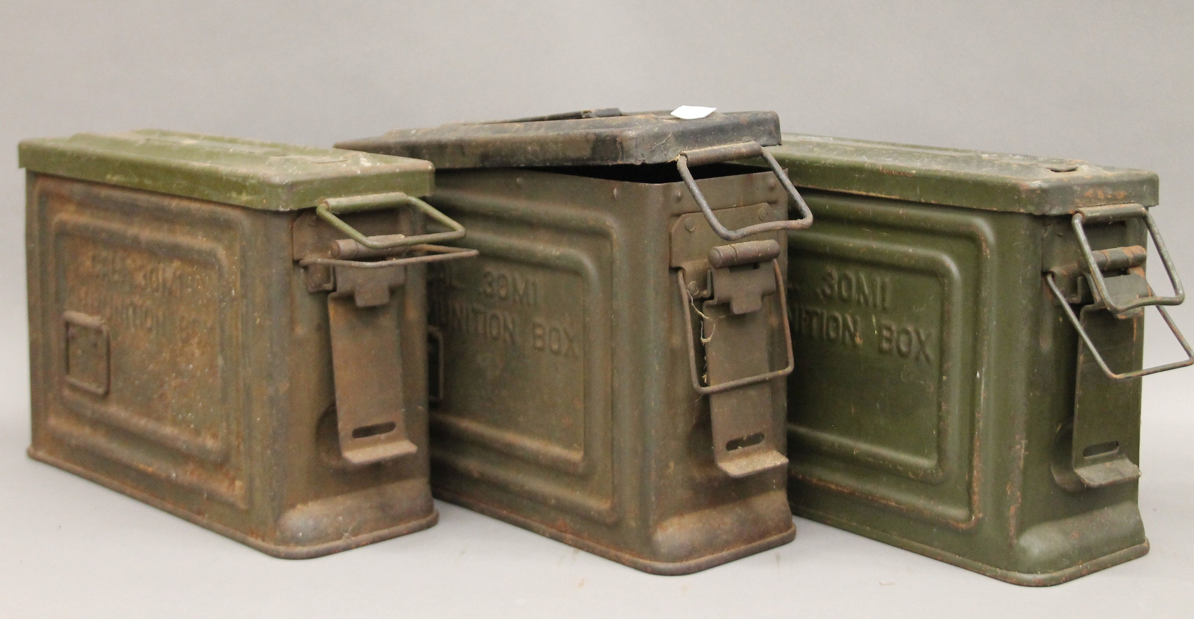A quantity of various militaria, including helmets, belts, ammunition boxes, etc. - Image 2 of 5