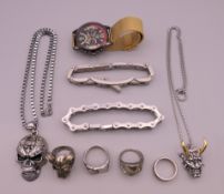 A quantity of wristwatches and jewellery.