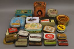 A collection of various tins.