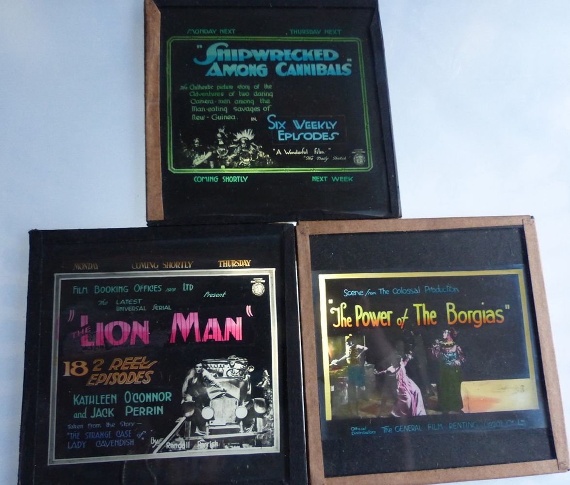 Ten magic lantern slides with film poster adverts including two Mary Pickford, Elmo Lincoln, etc. - Image 3 of 4