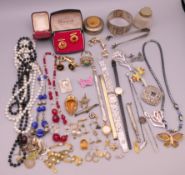 A quantity of various jewellery, watches, etc.