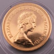A 1980 gold sovereign.