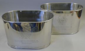 A pair of Lily Bollinger coolers. 43 cm long.