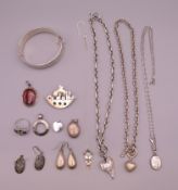 A quantity of various silver jewellery.