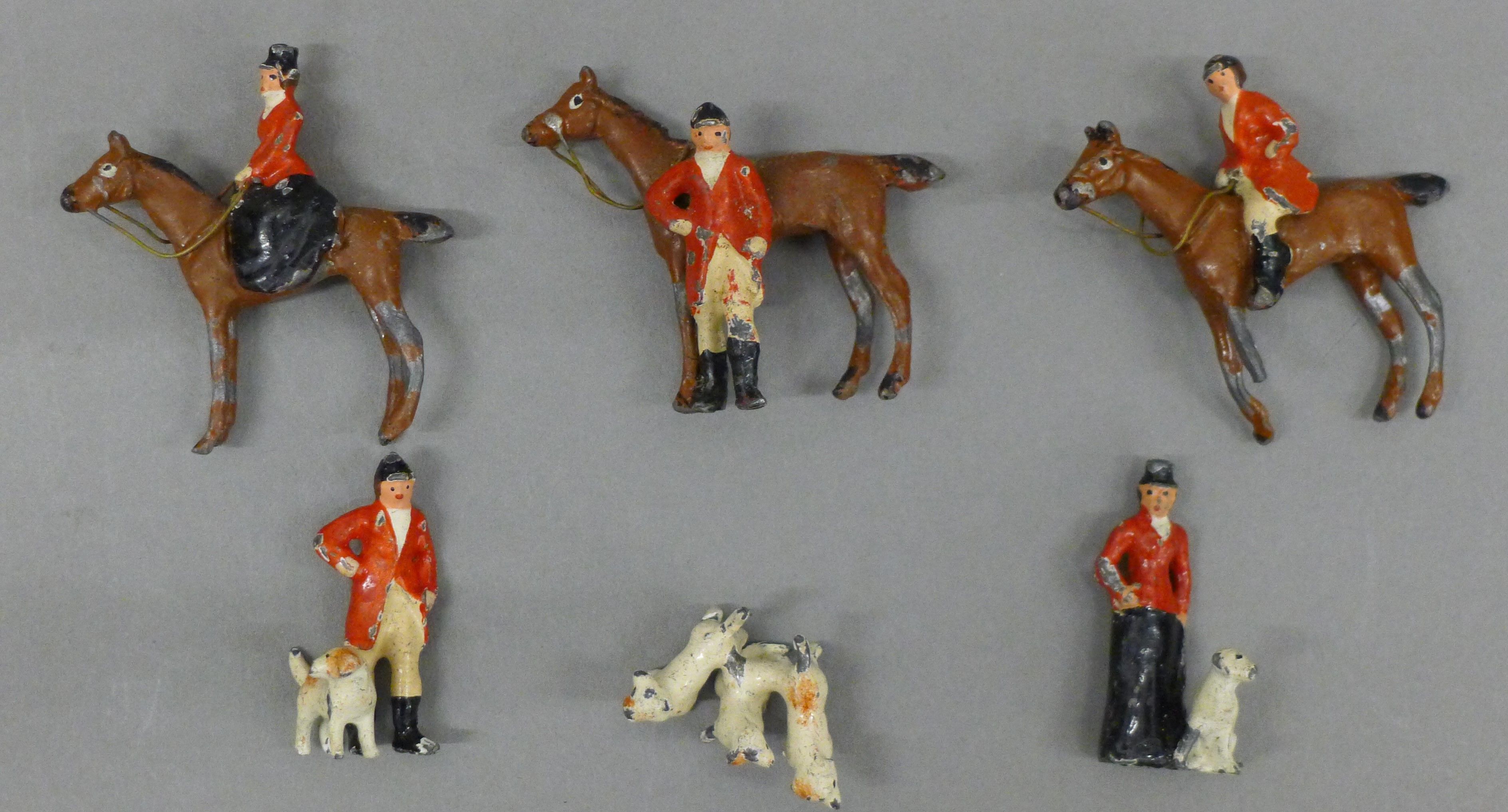 A collection of Britain's hunting lead figures.