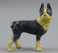 An iron dog form doorstop. 19 cm high.