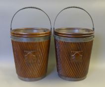 A large pair of buckets. 46 cm high excluding handle.