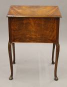 An early 20th century mahogany sewing table. 46 cm long.