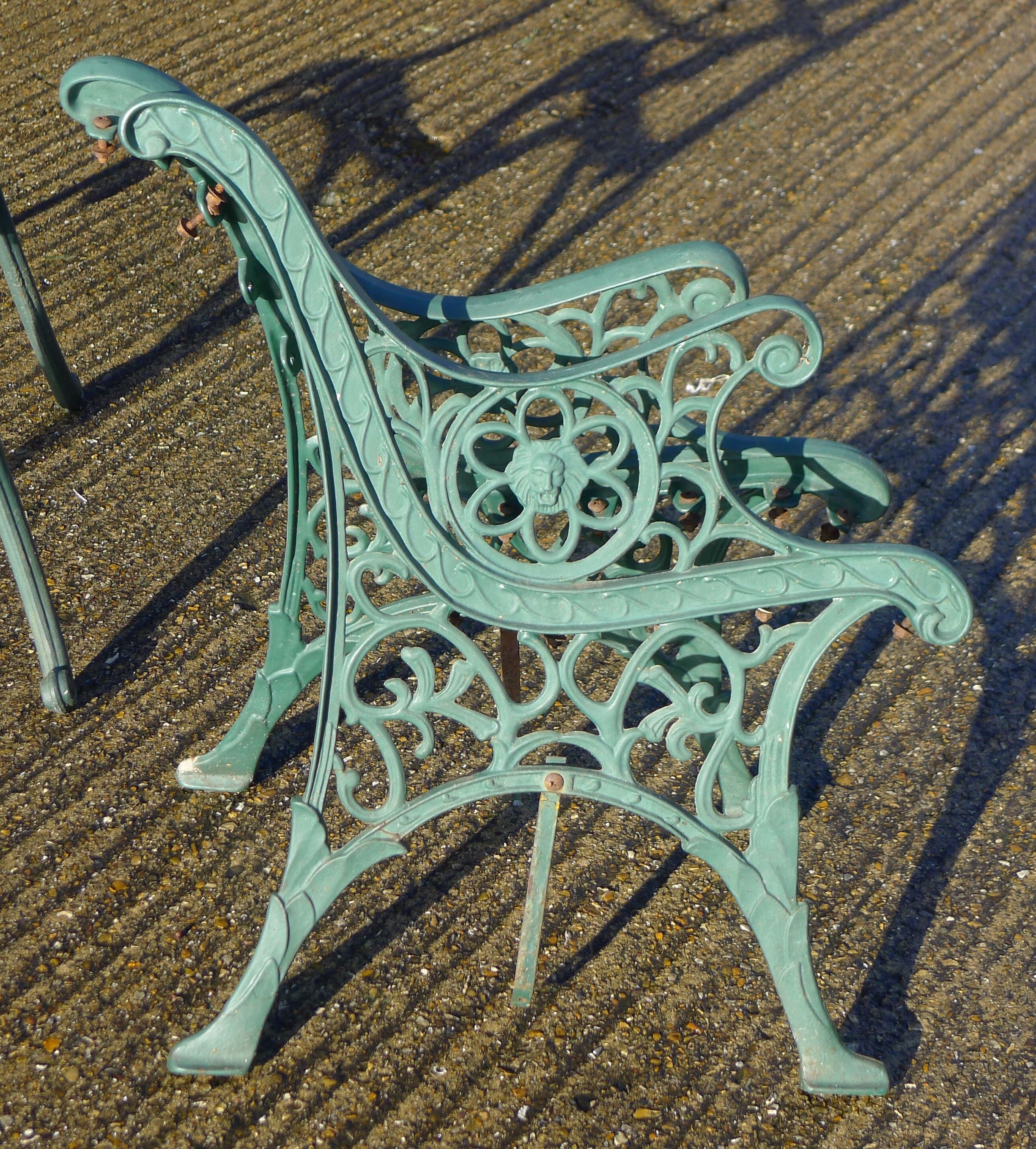 Two pairs of garden bench ends. - Image 2 of 3