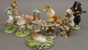 A collection of Beswick Beatrix Potter figurines.