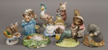 A collection of Royal Albert Beatrix Potter figures.