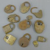 A quantity of old padlocks.