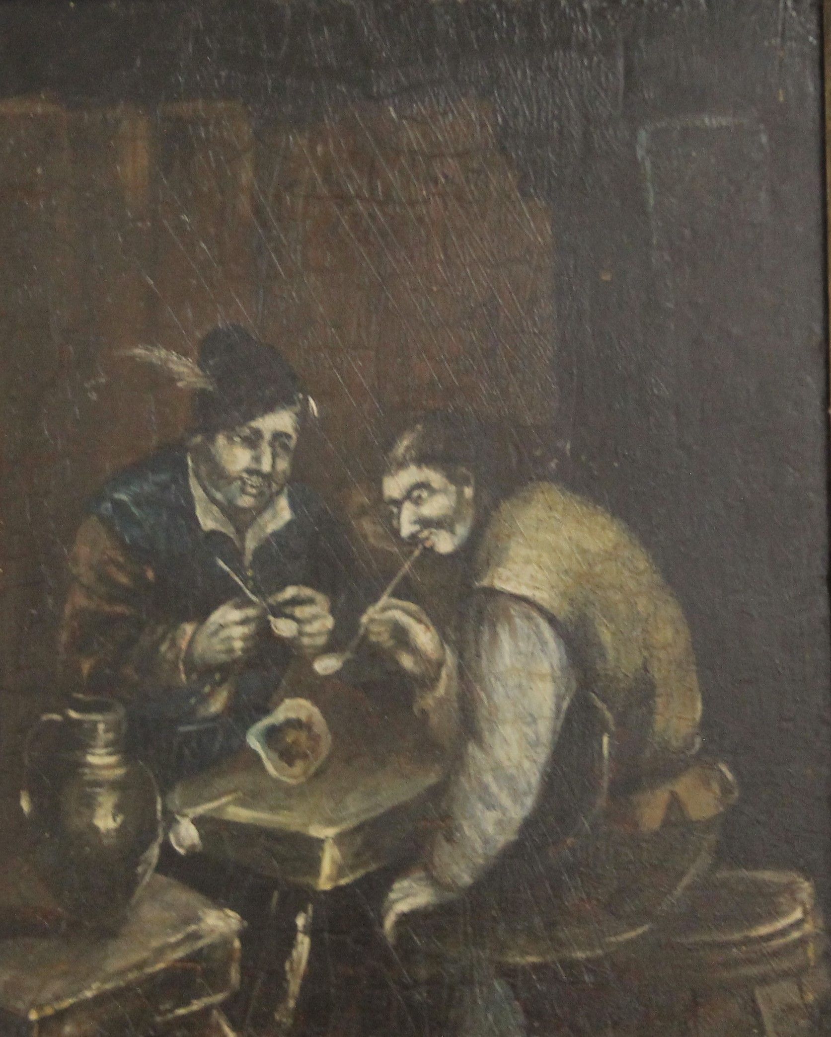 19TH CENTURY SCHOOL, Tavern Interior Scene, oil on board, framed. 19.5 x 24.5 cm.