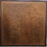 Large one inch to one statute mile linen backed map of Northern England to north Durham, by Edward