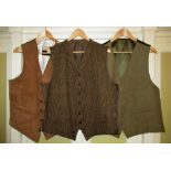 Daks brown tweed waistcoat, no size given, House of Bruar moleskin waistcoat size UK 46, a