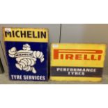 Wall art tin signs for Goodyear, Pirelli and Michelin tyres, all 40cm x 30cm (3)