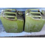 Two red diesel 20l jerry cans (2)