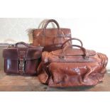 R.M Williams leather brief case with fitted interior and shoulder carry strap, "The Bridge"