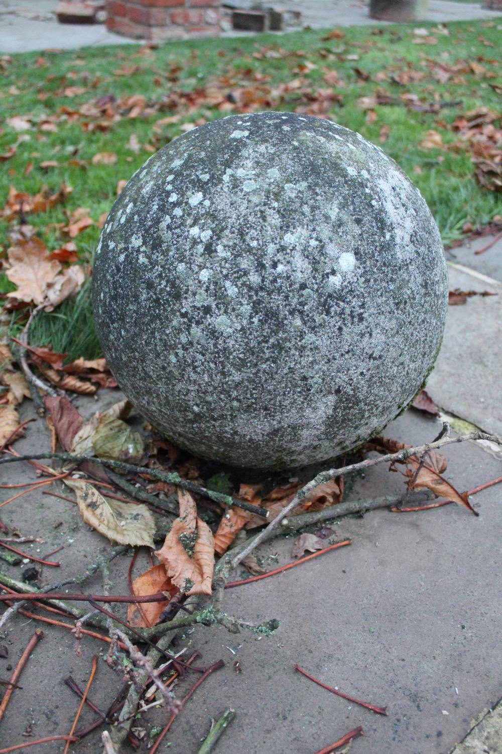 Composite spherical ball finial, approx D42cm