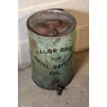 Valor 5 gallon drum for Royal Daylight oil, with carry handle, screw cap and tap