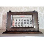 Geo.V hallmarked silver mounted desk calendar Birmingham, 1930 W20cm H14cm