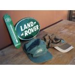 Land Rover green oval wall art sign 36cm x 21cm, Land Rover service thermometer H30cm, Land Rover