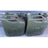 Two green 20l jerry cans (2)