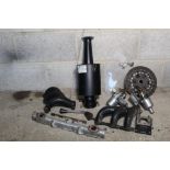 Land Rover air cleaner NTC4408 two MG exhausts, MG manifold, two SU carburettors stamped